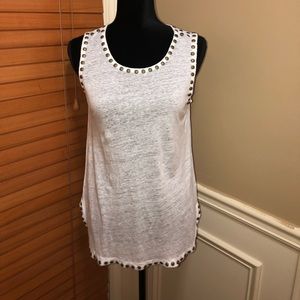 Half sleeve White J crew top with beautifulpattern